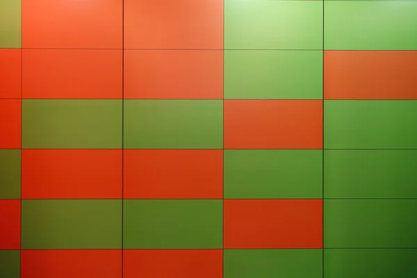 Moderne kleurrijke muur van rode en groene kleuren — Stockfoto