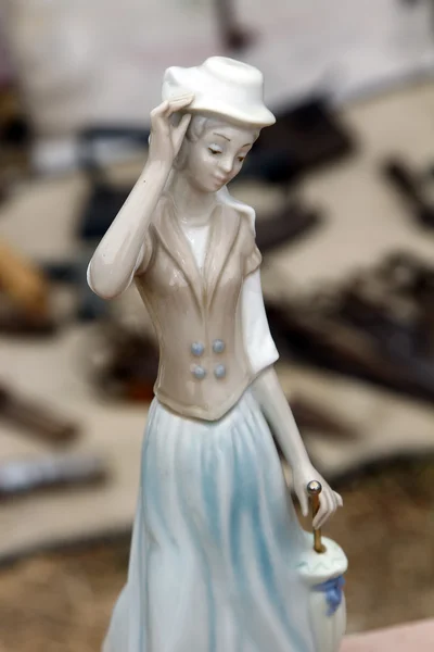 Porcelain figurine pretty girl — Stock Photo, Image