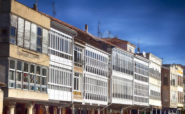 Casas típicas do famoso Aguilar de Campo, Espanha, famoso — Fotografia de Stock