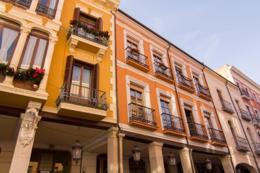 sokaklar ve binalar tipik şehir, palencia, İspanya