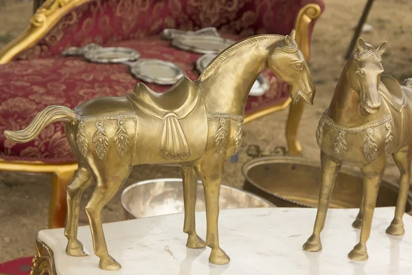 Golden horse figures — Stock Photo, Image