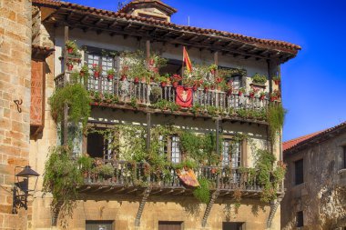 Dünya Mirası Kent santillana del Mar'ın tipik evlerde,