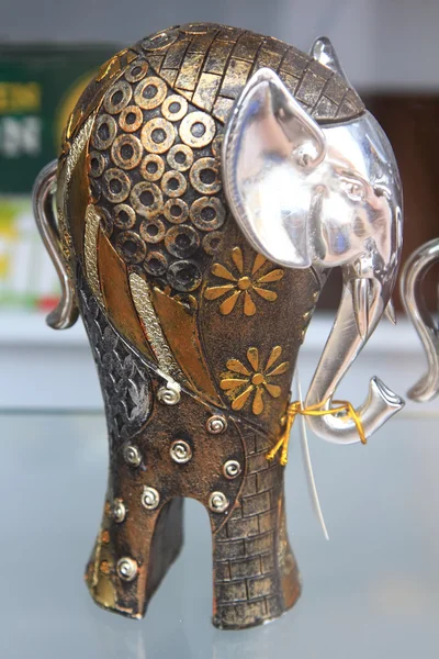 Nice very decorated metal elephant — Stock Photo, Image