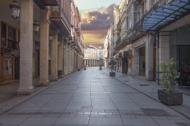 sokaklar ve binalar tipik şehir, palencia, İspanya