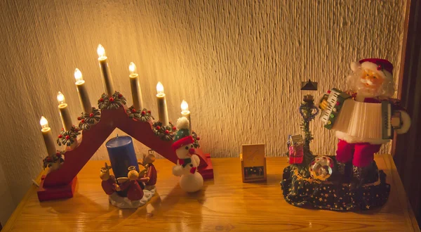 Interior details of a home decorated with Christmas items — Stock Photo, Image