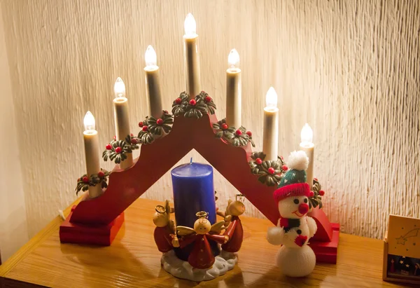 Interior details of a home decorated with Christmas items — Stock Photo, Image