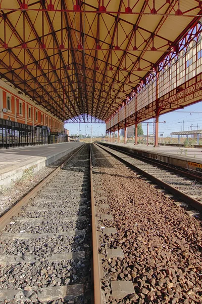 Perspectiva de los trenes — Foto de Stock