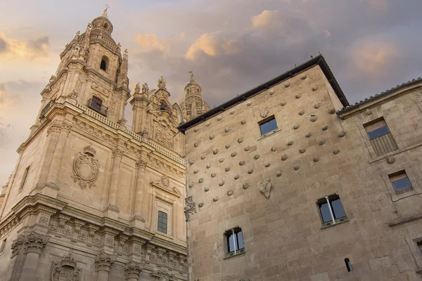 Fachada da famosa casa das conchas de Salamanca, Espanha — Fotografia de Stock
