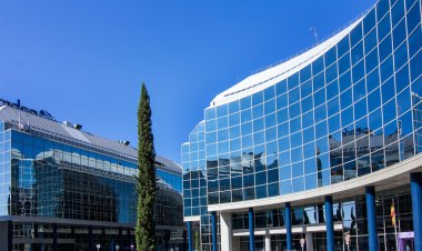 Madrid, İspanya 15 Ekim: modern Cam mimari ile inşa