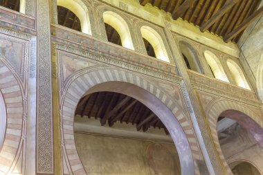 Inside ancient mosque in the city of Toledo, Spain clipart