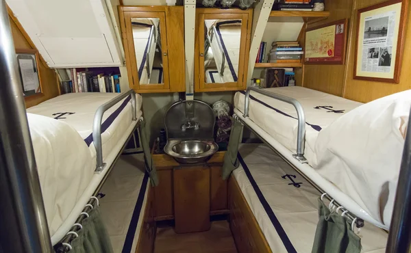 Official cabin in old submarine — Stock Photo, Image