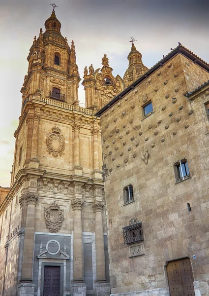 Fachada de la famosa casa de las conchas de Salamanca, España — Foto de Stock