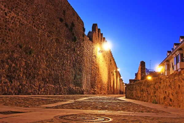 Immagine notturna delle strade medievali della città di Leon, Spagna — Foto Stock