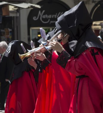 Valladolid, İspanya - 17 Nisan: Paskalya hafta (semana Noel Baba), nazare