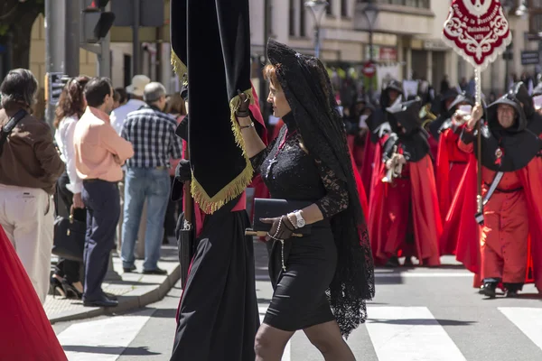 VALLADOLID, ESPAGNE - 17 AVRIL : Semaine de Pâques (Semana Santa), Nazare — Photo