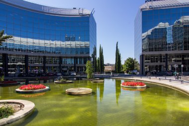 Madrid, İspanya 15 Ekim: modern Cam mimari ile inşa