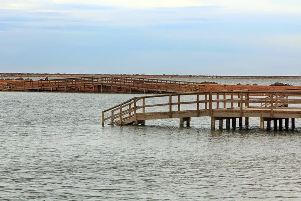 穏やかな海で木製の桟橋 — ストック写真