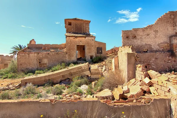 Old village destroyed in ruins and abandoned by the bombs of war Royalty Free Stock Photos