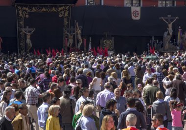 Valladolid, İspanya - 17 Nisan: Paskalya hafta (semana Noel Baba), nazare