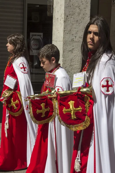 VALLADOLID, SPANIEN - APRIL 17: Påskeuge (Semana Santa), Nazare - Stock-foto