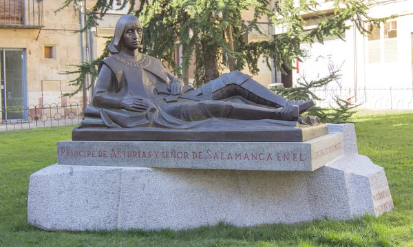 Escultura del Príncipe de Asturias y Señor de Salamanca en el —  Fotos de Stock