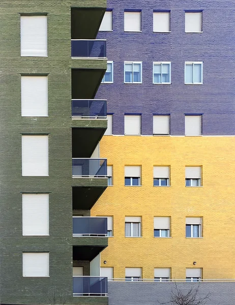 Fassade mit Farben und Fensterhintergrund — Stockfoto