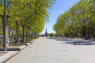 Park ve yolculuk nehir kıyısında Pisuerga valladolid, İspanya
