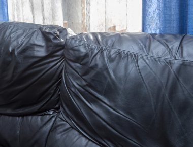 yaygın olarak kullanılan siyah deri kanepe