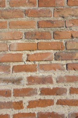 kırmızı tuğla duvar çimento ile arka plan