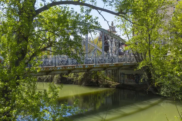 Old iron bridge in Palencia, Spain — Stock Photo, Image