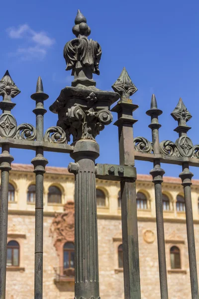 Vieja puerta de hierro altamente decorada — Foto de Stock