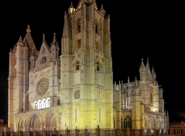 Leon, leon, İspanya ünlü katedral — Stok fotoğraf