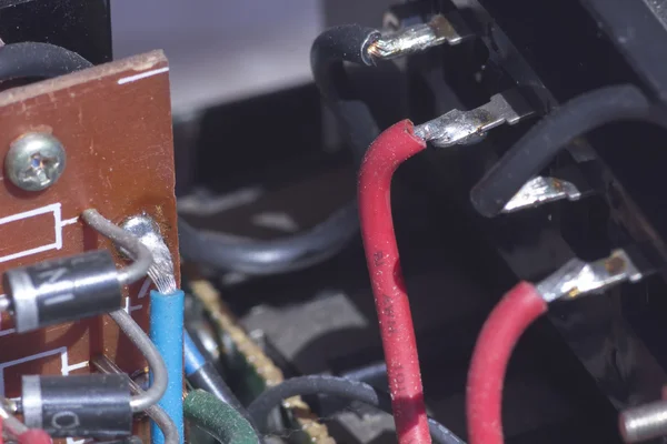 Macro diode en soldeer in elektronische schakeling — Stockfoto