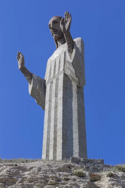 Riesige steinskulptur von christ of otero in palencia, spanien — Stockfoto