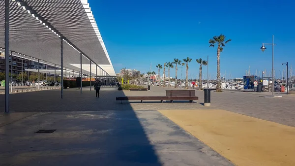 Alicante Spanien 2018 Überhang Von Stahlblechen Zur Beschattung — Stockfoto