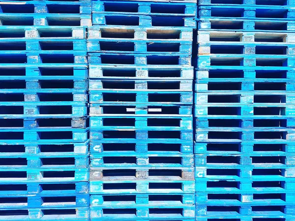 Fondo Con Paletas Madera Azul — Foto de Stock