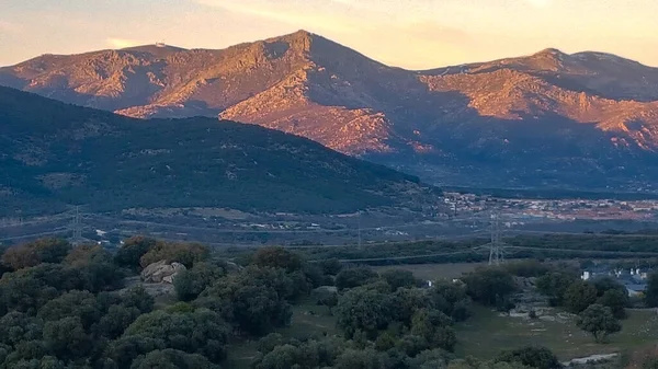 Sunset Mountains Sierra Northwest Madrid Spain — Stock Photo, Image