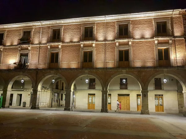 Ávila España 2018 Imagen Nocturna Plaza Del Ayuntamiento Ávila — Foto de Stock