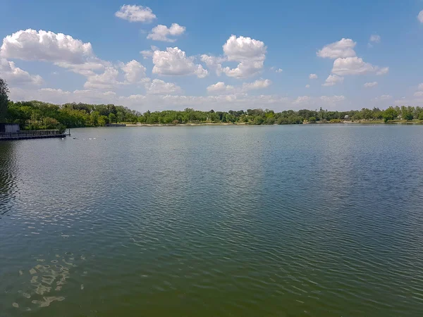 Hermoso Lago Natural Atardecer — Foto de Stock