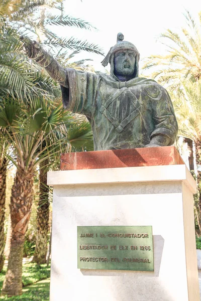 Elche Espanha 2019 Busto Jaime Conquistador Esculpido Bronze — Fotografia de Stock
