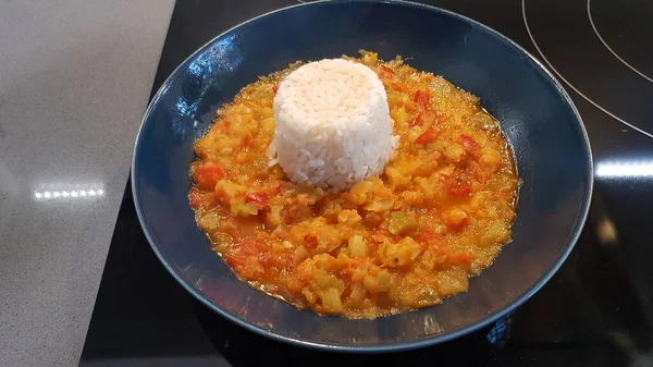 Dish Rice Ratatouille — Fotografia de Stock