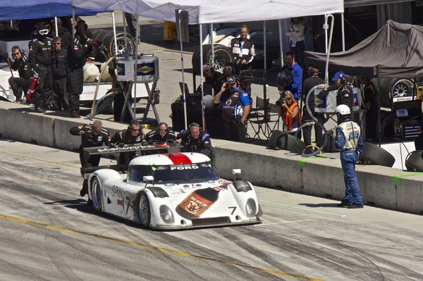 Ford Can-Am leaving pit stop at Grand AM Rolex Races on Mazda Laguna Seca Raceway — Stock Photo, Image