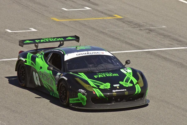 Ferrari F458 on track at Grand AM Rolex Races on Mazda Laguna Seca Raceway — Stock Photo, Image