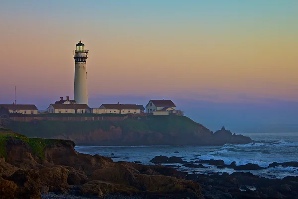 Puesta de sol en Pigeon Point Lighthouse California — Foto de Stock