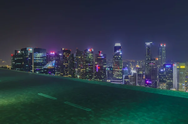 Singapur Září 2019 Slavný Nekonečný Surfařský Bazén Luxusním Hotelu Marina — Stock fotografie
