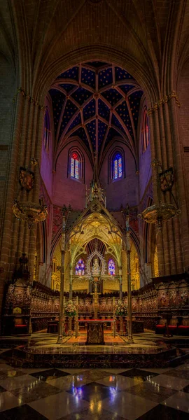 Catedral de Santa Maria la Real, igreja gótica do século XV em Pamplona, Espanha — Fotografia de Stock