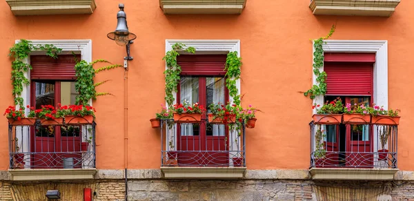 Old Stone House Facades Decorated Flowers Old Town Casco Viejo — Stock Photo, Image