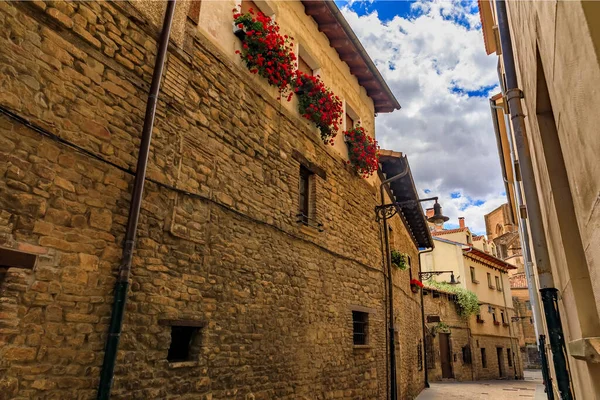 Oude Stenen Gevels Oude Stad Casco Viejo Pamplona Spanje Beroemd — Stockfoto