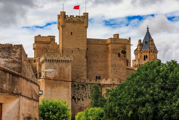 Gothic architecture of the palace of the Kings of Navarre in Olite Navarra Spain — Stok fotoğraf