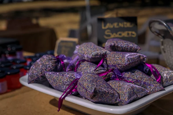 Freshly Made Lavender Sachets Sale Farm Stand Vacaville Northern California — Stock Photo, Image